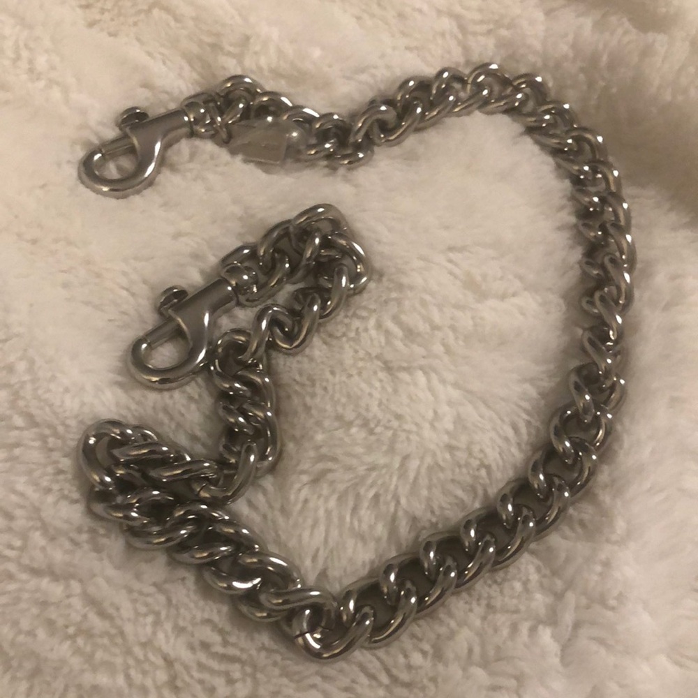 Coach Silver Chunky purse strap. Polished silver 23.5” long.